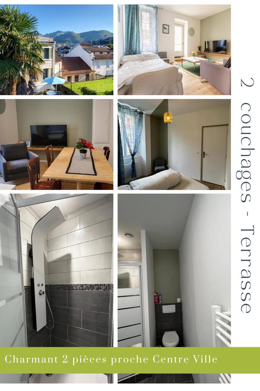 2 Pieces Avec Terrasse Proche Centre - Parking Gratuit A Proximite
